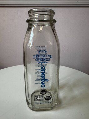 Trickling Springs Creamery Organic Milk Glass Bottle, 16 fl. oz. Pint